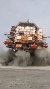 Controlled demotion of the ninian northern oil platform topside