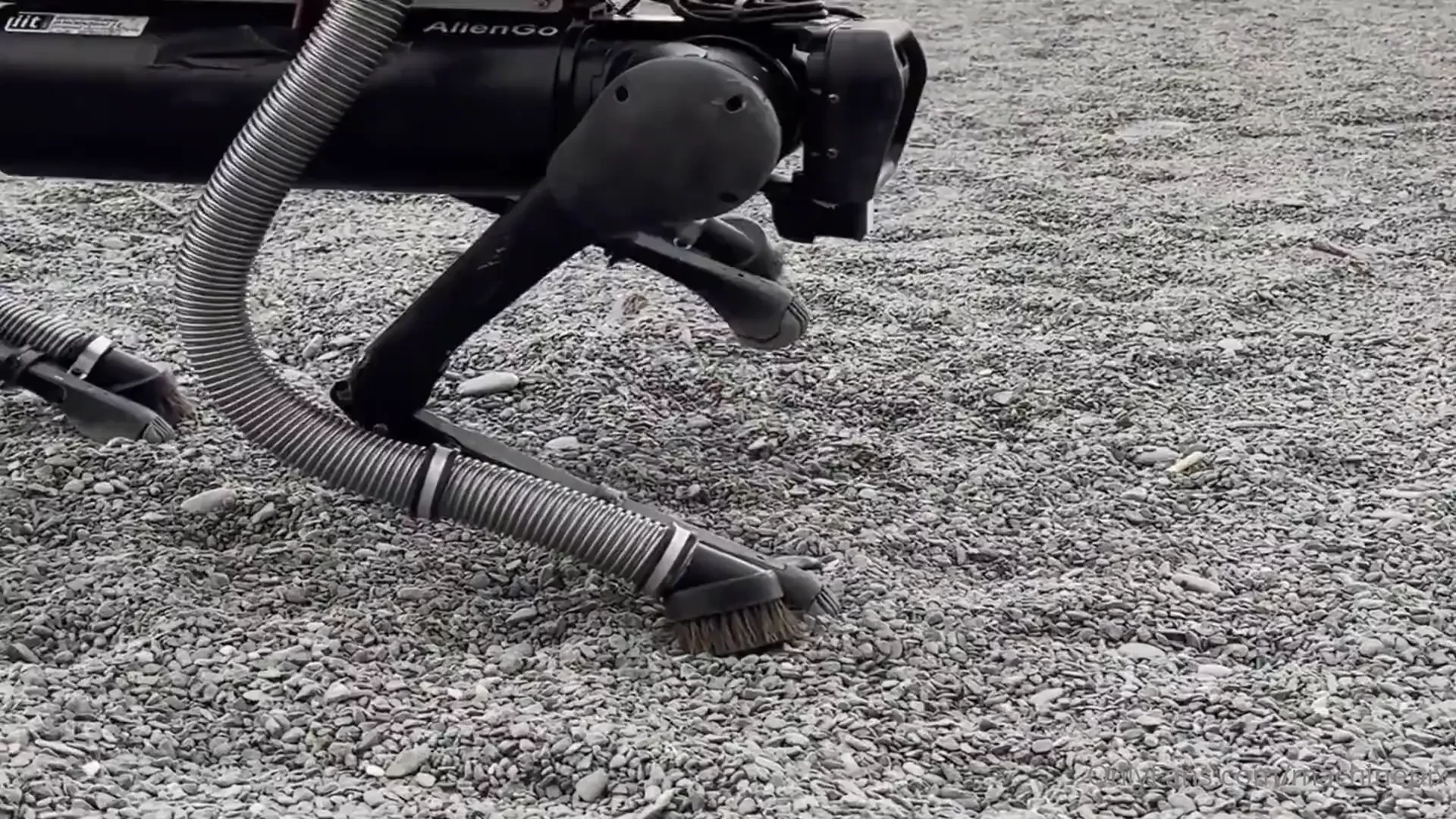 The vero robot picks up cigarette butts on the beach by the italian 