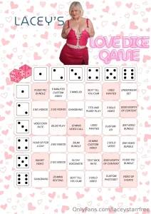 Lacey s love dice game 7 per roll or buy 5 and get 1 roll free