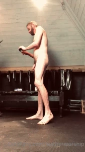 A short moment of freedom before being tightly taped and bound by