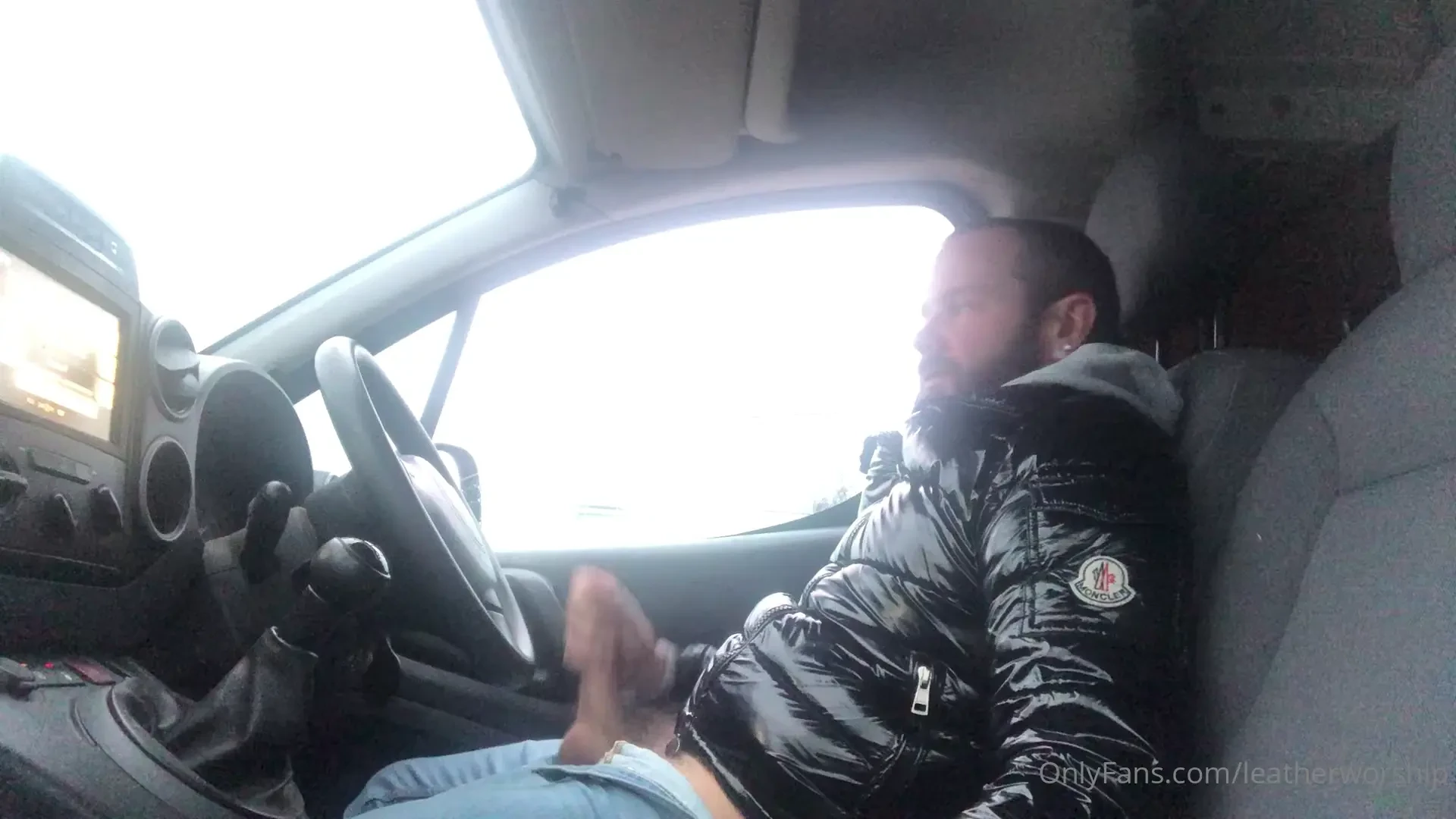 Public car park jerk while being watched by a white van man shot a 