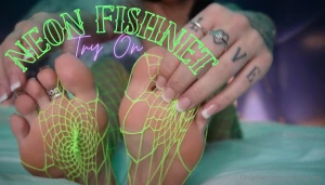 Fishnet try on serving looks in lime these fishnets are louder than