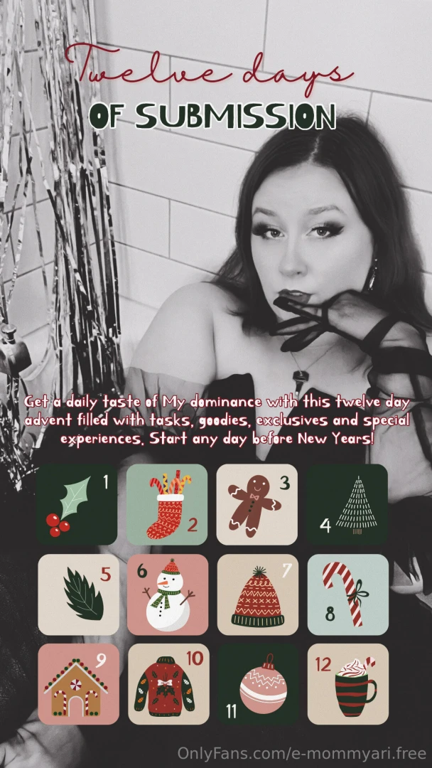 12 days of submission get a daily taste of my dominance with this 12 