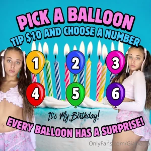 Tip 10 and pick a birthday balloon each balloon has a special birthday