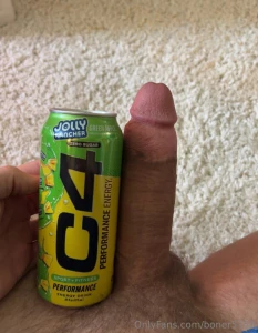 Think my gym crush knows my cock is bigger than the can of c4 i drink