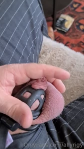 Caged and leaking from being so horny