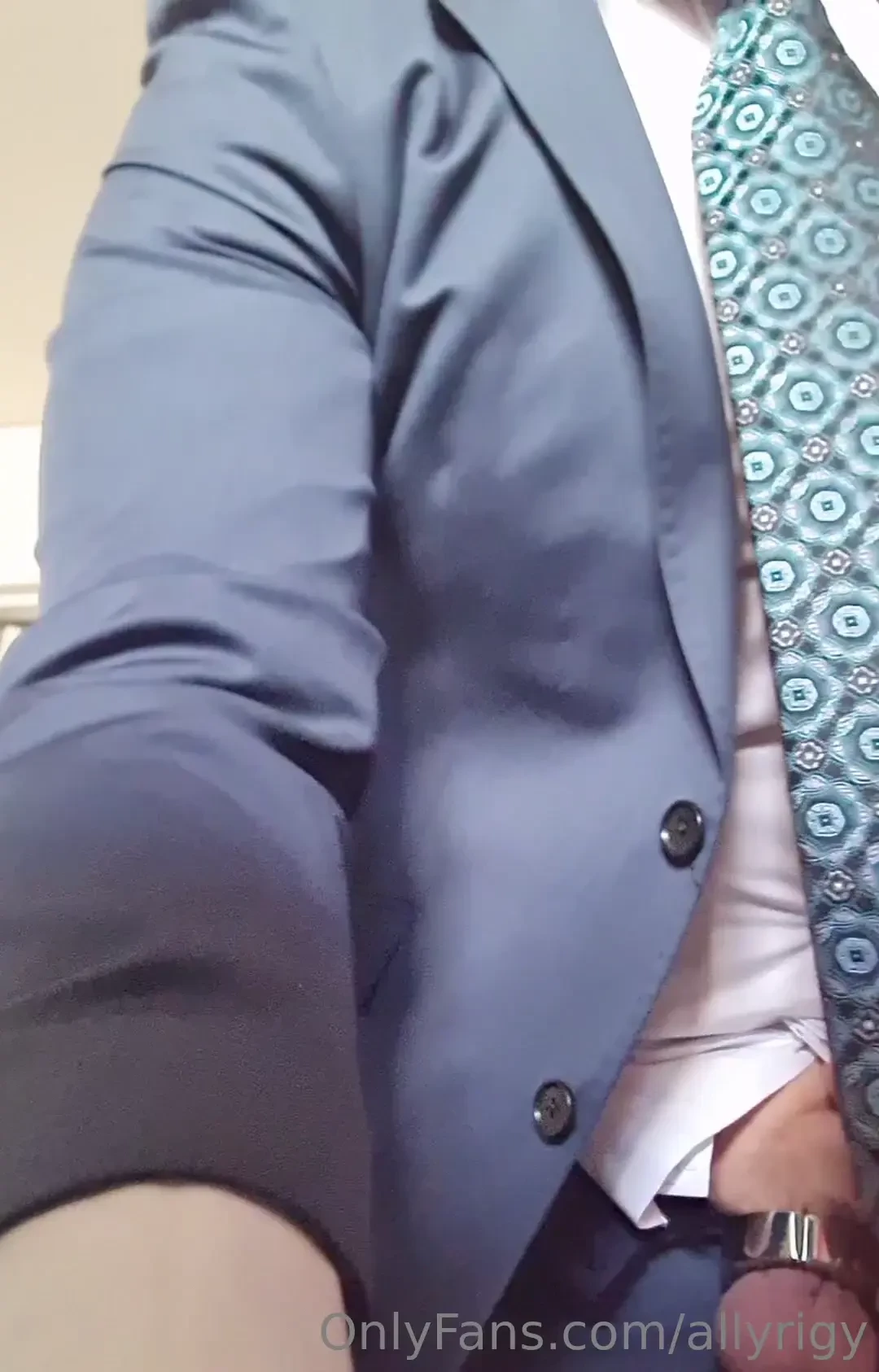 After getting home from work after wearing this tight suit all day and 