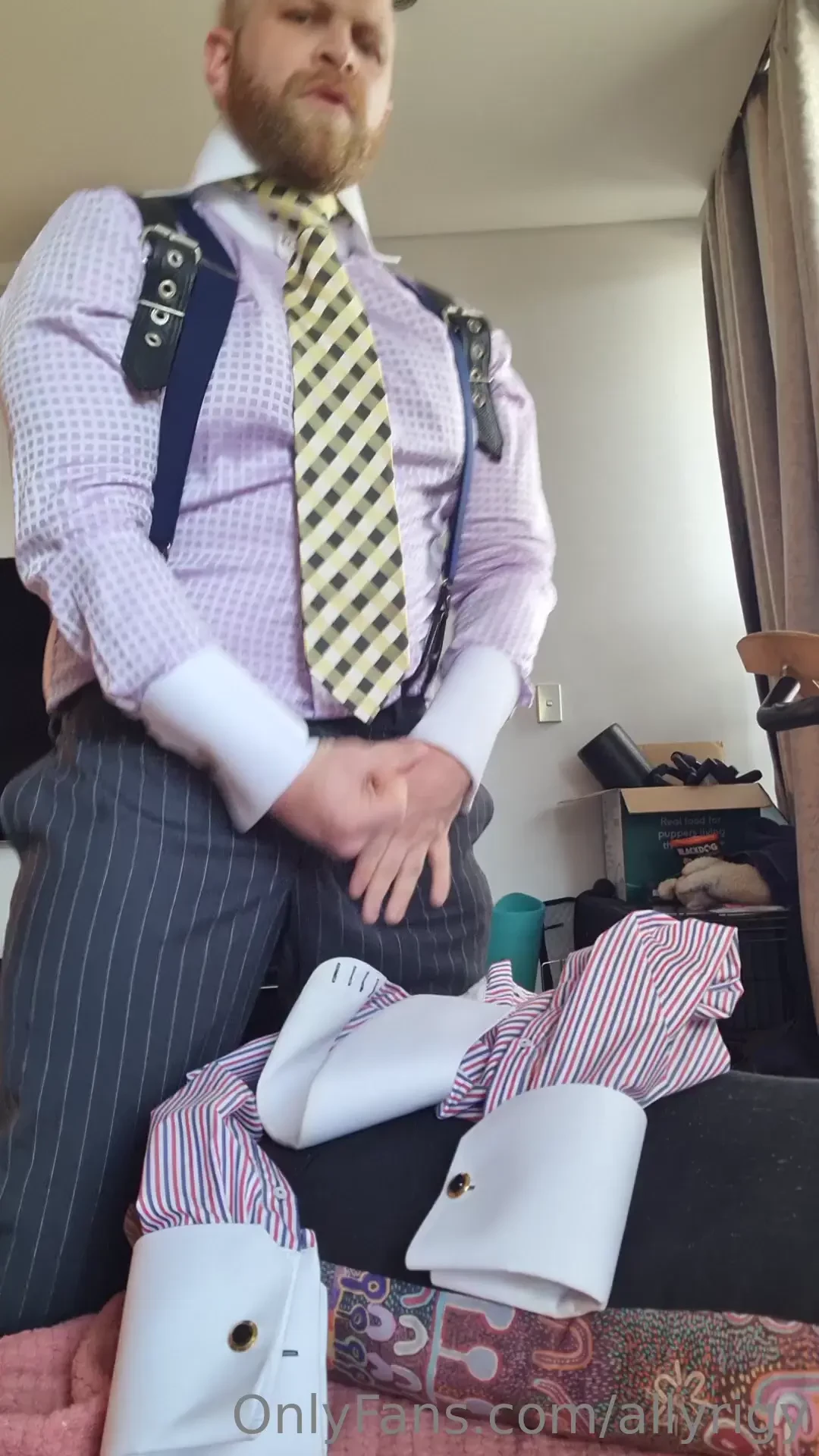 Cumming over one of the collars of my 4 high collar shirts 