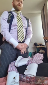 Cumming over one of the collars of my 4 high collar shirts