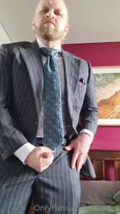 Cumming all over the collar of my roys tailor 4 high collar striped