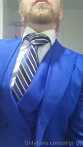 3 piece bight blue power suit