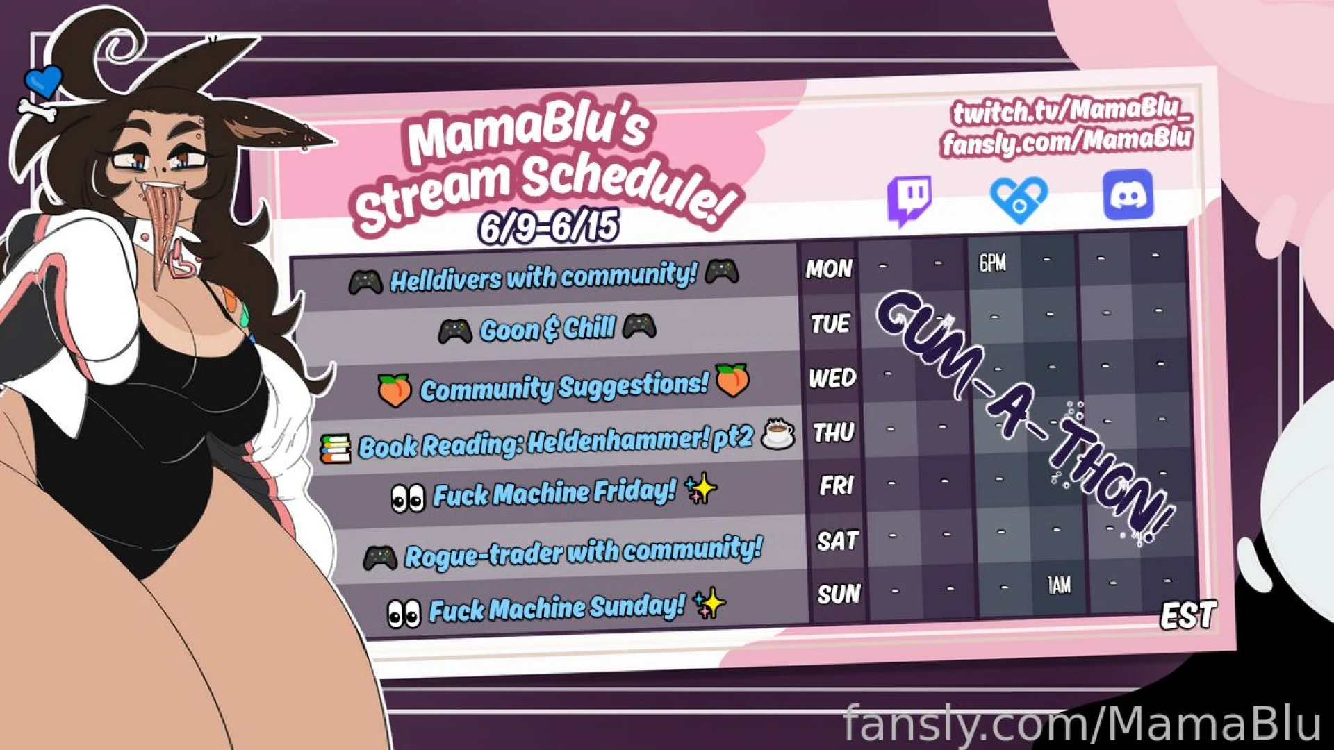 Y all ready for another cum-a-thon cause i sure am schedule bbw stream 