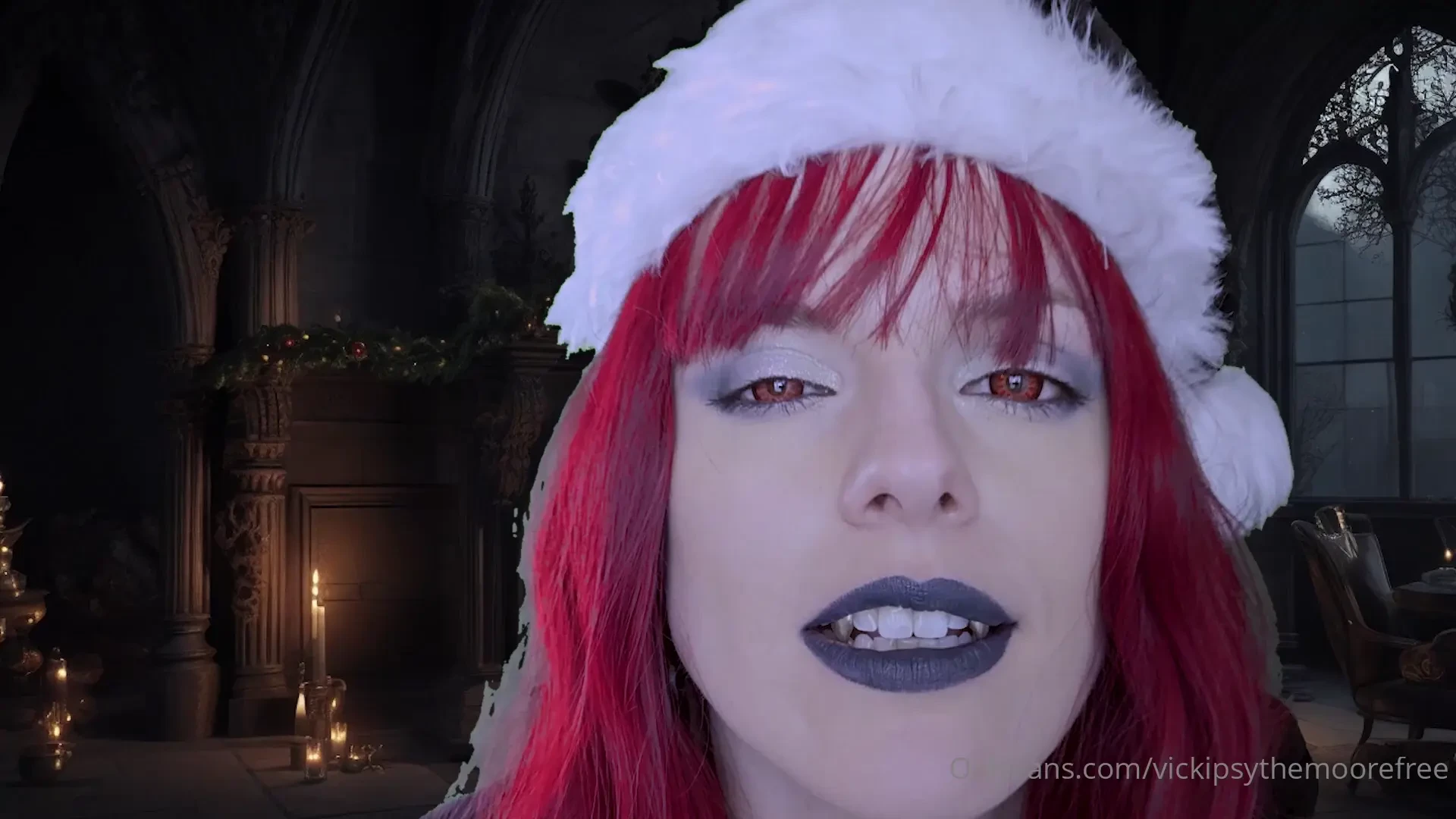 Asmr gothic christmas vampire bluudy feeding metal claw leather gloves 