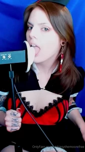 Teaser for new asmr goth nurse ear licks amp long red nail taps