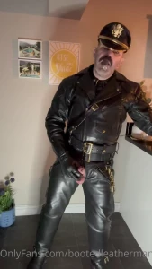 Leather boots cigar and cum