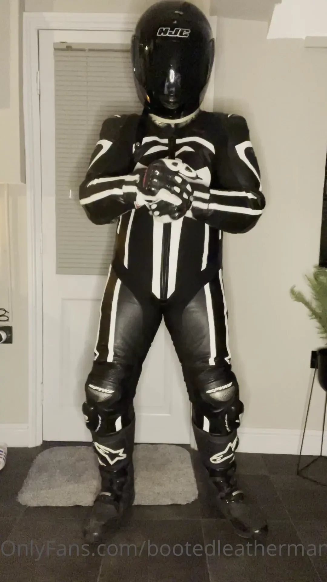 Masked leather biker 