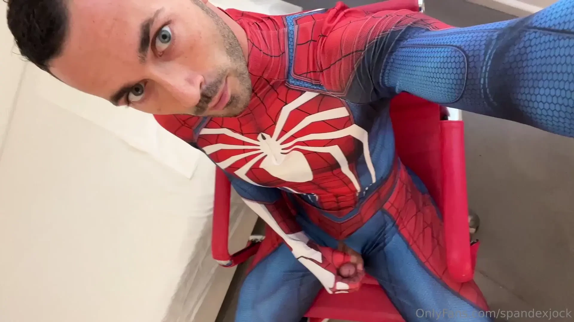 A face shot because what can i say wearing this spiderman suit just 