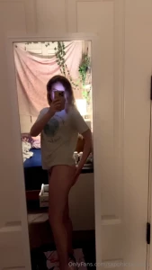 Teasemaxxing in this shirt and lingerie set