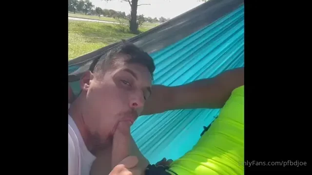 Amazing blow-job from stunning adam_mcqueenxxx hanging in a hammock on 