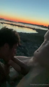 Sunset blowjob by lake michigan what a beautiful ending