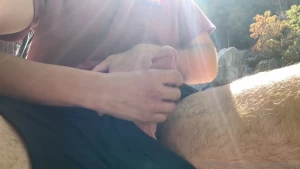 Daddy max got hard during our hike because he kept stating at my