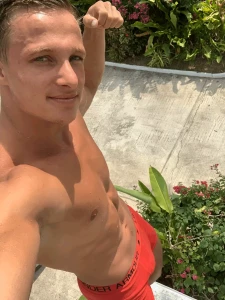 Handsome alexblond and beautiful view i love hot weather and goo place