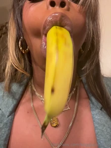 Enjoying sucking this banana dm for the full video