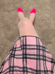 Got to love a pink skirt and white stockings part 1