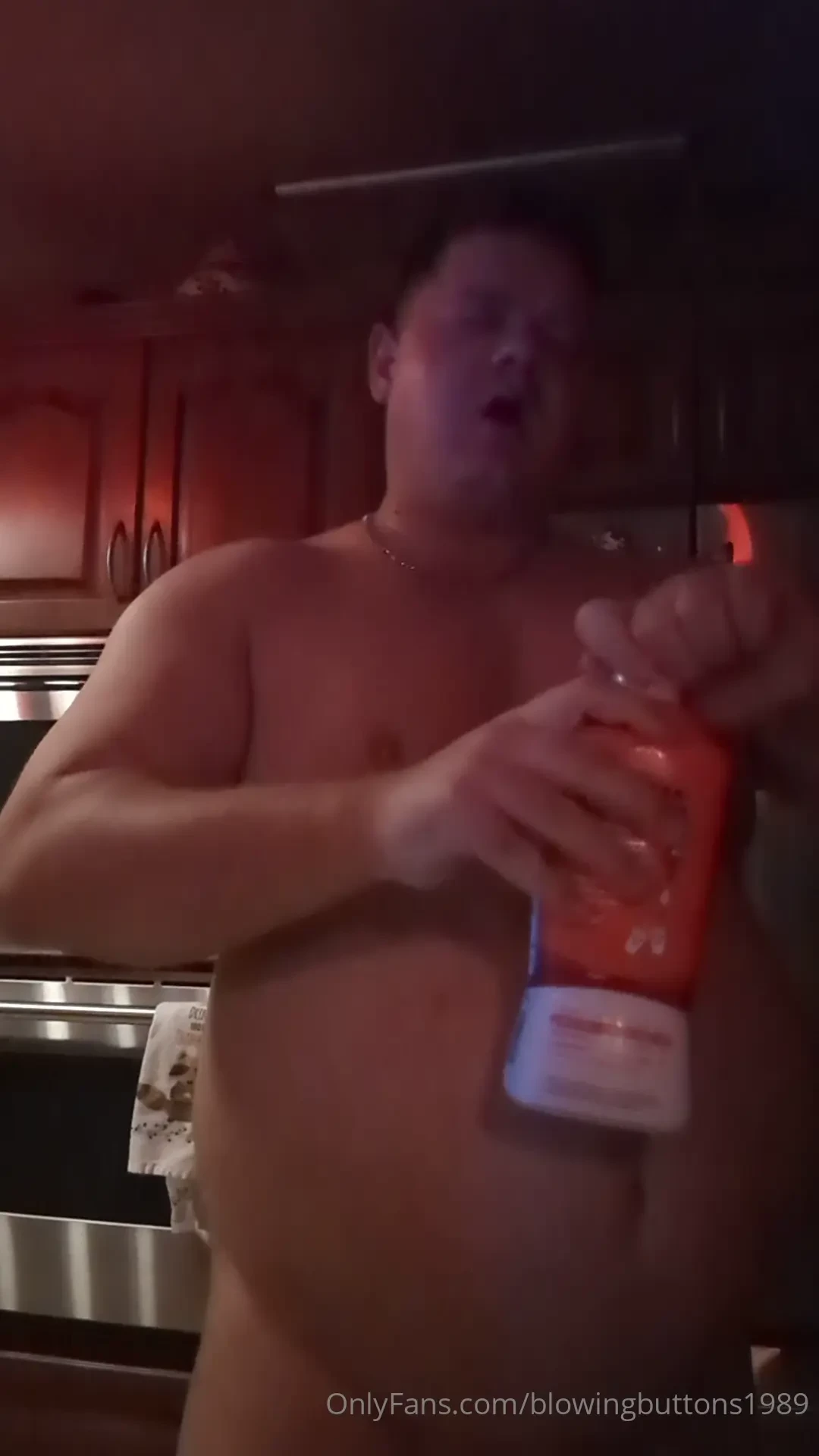 Pig home from the buffet can t help himself in the kitchen 