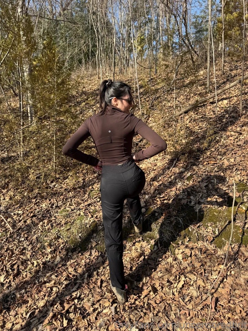 Pov ur walking behind me on the hike 