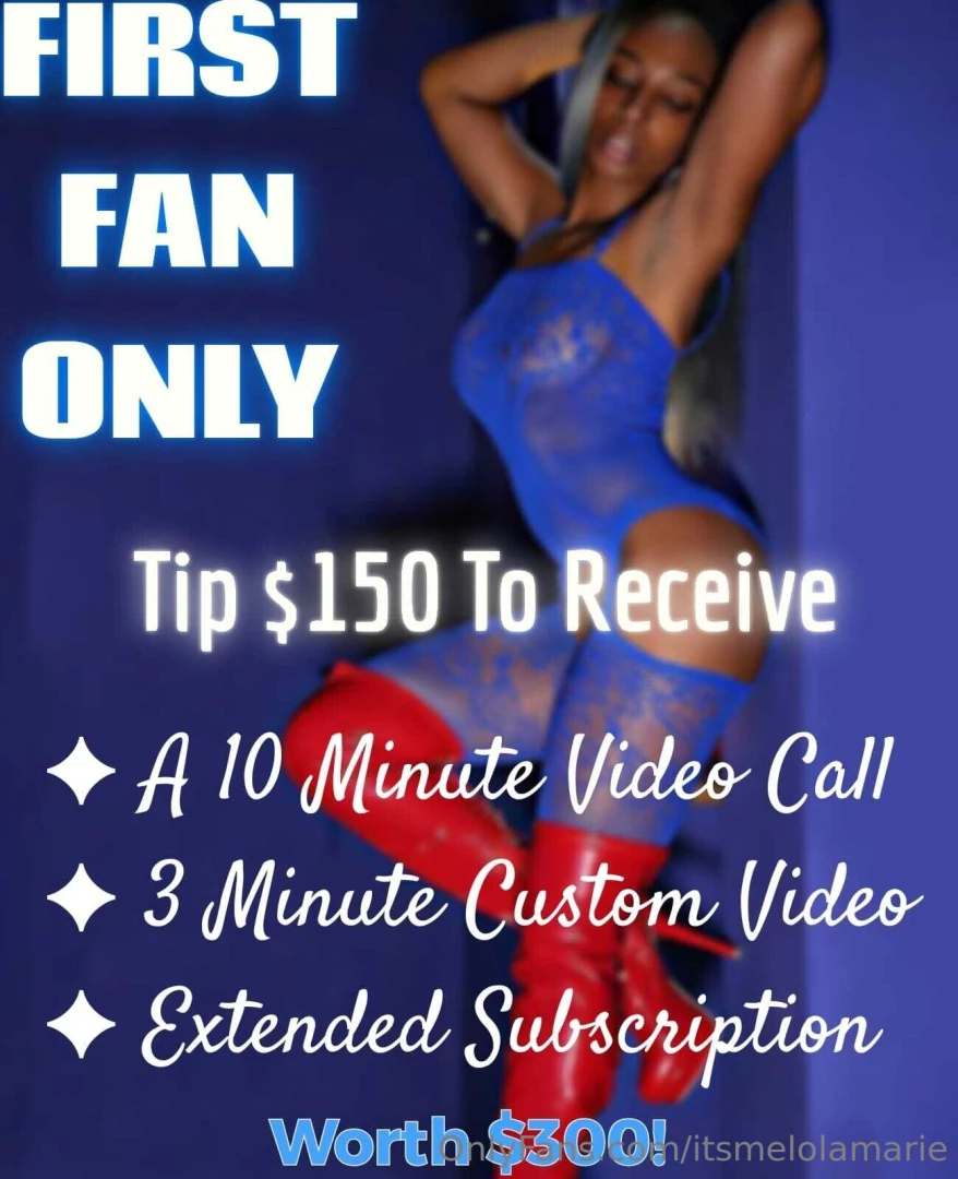First fan only tip 150 receive all of this a 10 minute video call a 3 