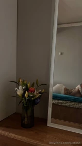 I really love flowers and walking around the house without a bra