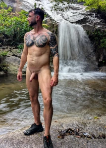 Wandered through the rainforest to a waterfall on a rainy day couldn t