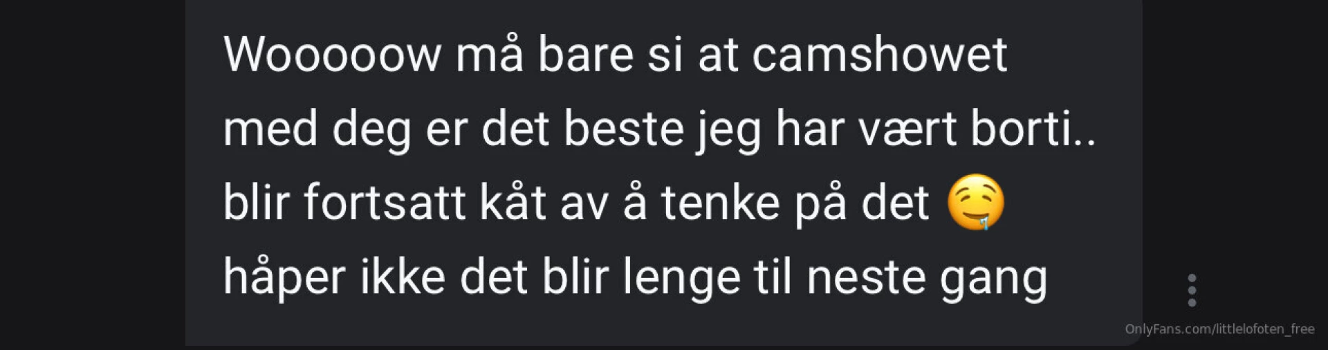 Takk for alle de fine tilbakemeldingene dere gj r dagene mine s mye part 1 