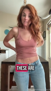 Jeans try on milf over30 tryon jeans tiktok petite brunette longhair