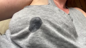 Caught my let down on camera watch my milk soak through my top hands