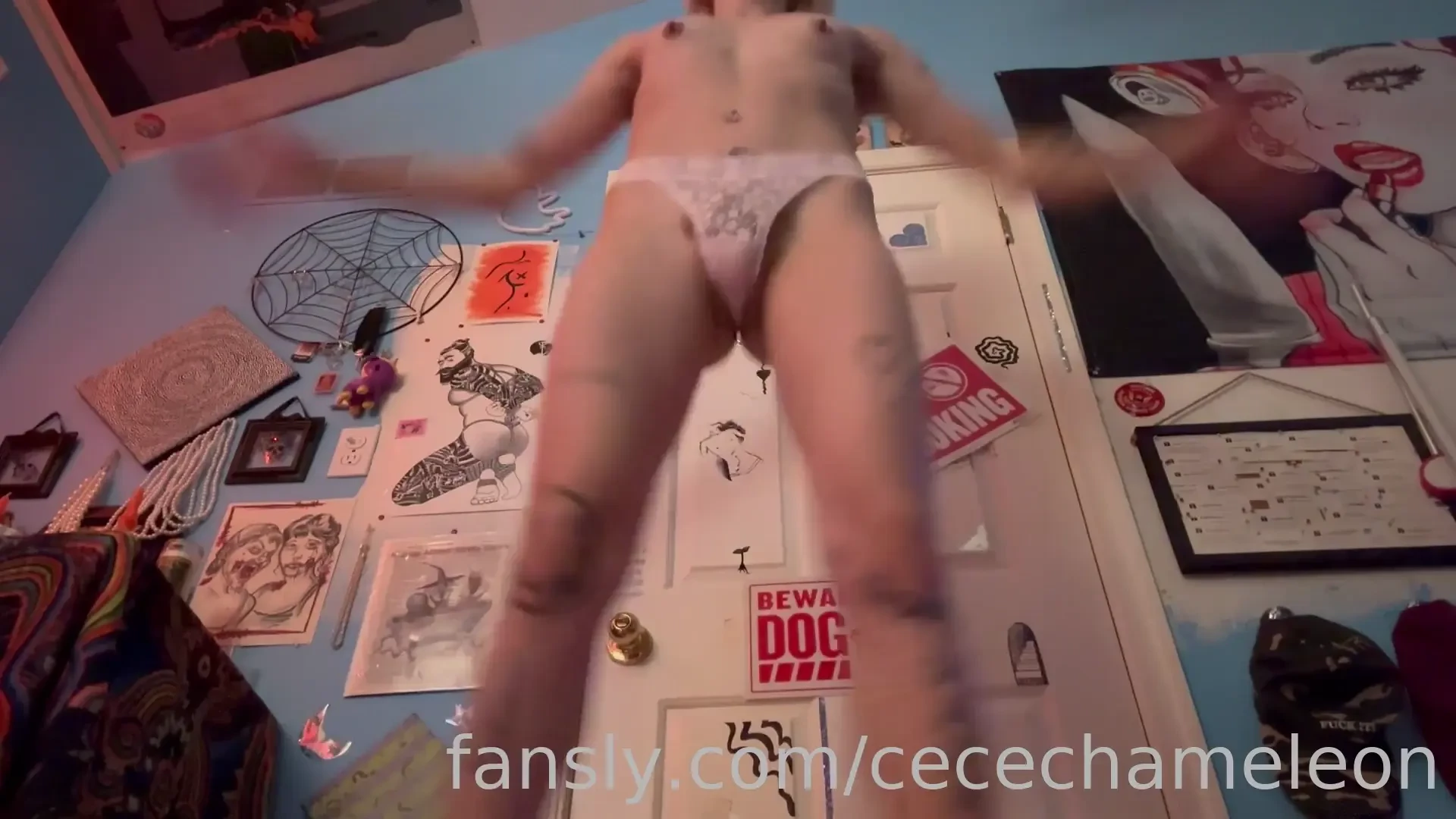 Break a sweat after privately cumming in my cute pink panties i start 
