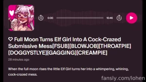 Only available on patreon full moon turns elf girl into a cock-crazed