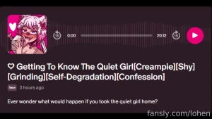 Only available on patreon getting to know the quiet girl creampie shy