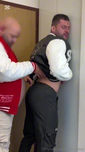 Post-gym sweat still dripping i yank his pants down smack that ass in