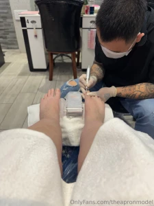 Pedicure day over the weekend look at the pretty blues at the end hope part 1