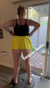 Working out tongue out and booty