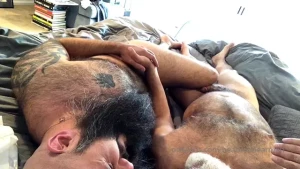 With barnabysdaddy just kissing and cuddling